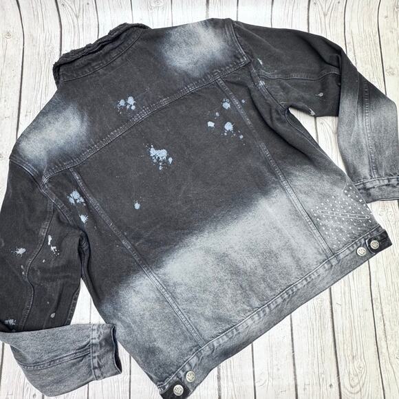 YoungLA Swaggy Jean Jacket Black Wash Size X-Lg - Picture 4 of 4